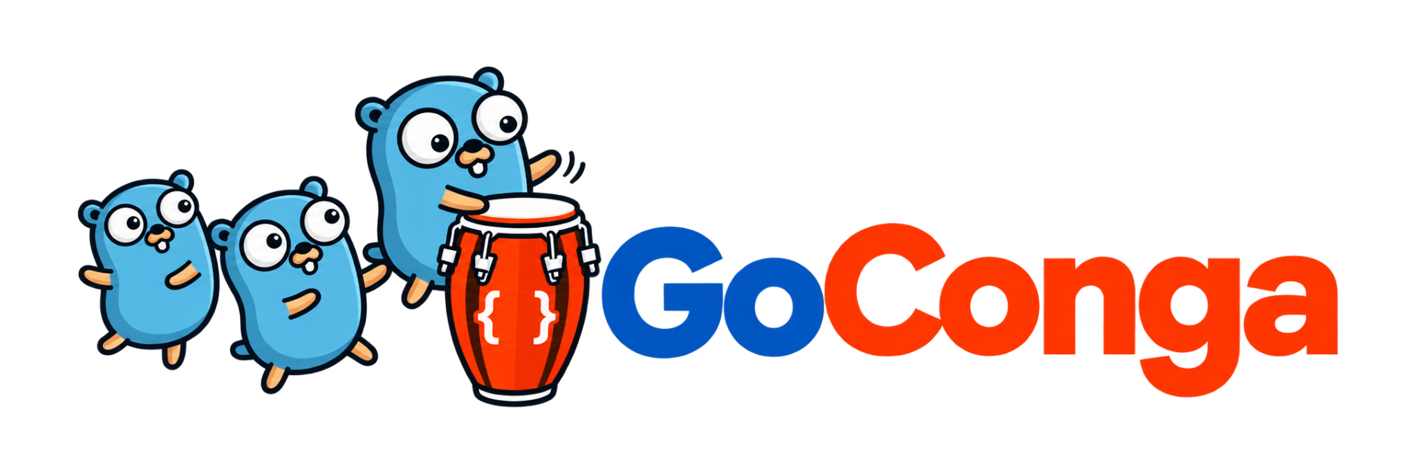 GoConga — Go gophers in a conga line with a conga drum